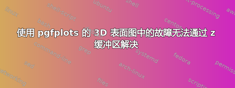 使用 pgfplots 的 3D 表面图中的故障无法通过 z 缓冲区解决