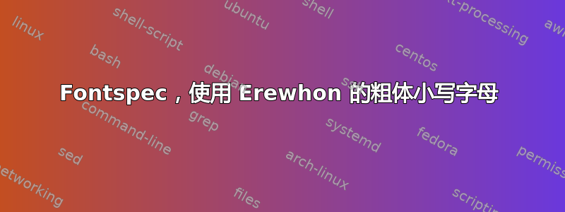 Fontspec，使用 Erewhon 的粗体小写字母