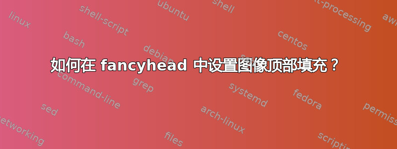 如何在 fancyhead 中设置图像顶部填充？