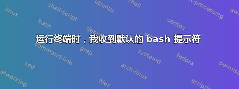 运行终端时，我收到默认的 bash 提示符