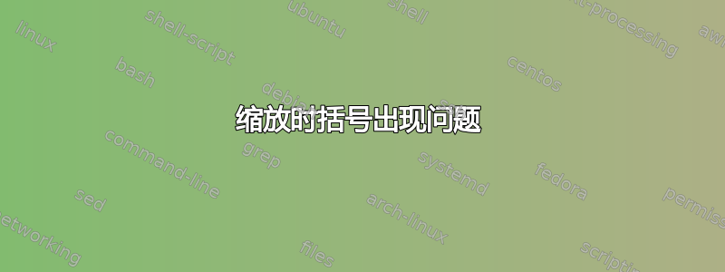 缩放时括号出现问题