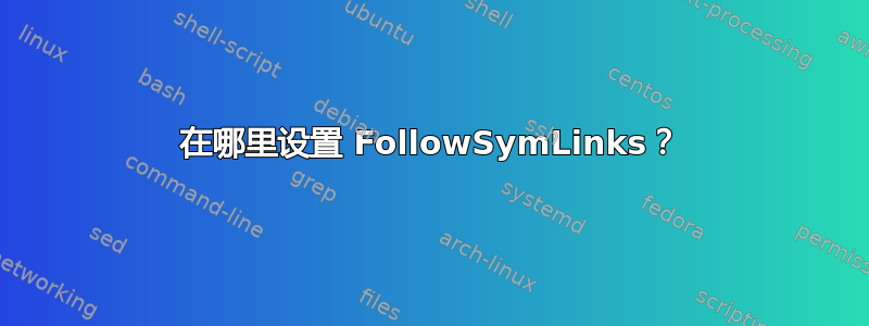 在哪里设置 FollowSymLinks？