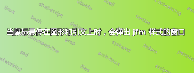 当鼠标悬停在图形和引文上时，会弹出 jfm 样式的窗口