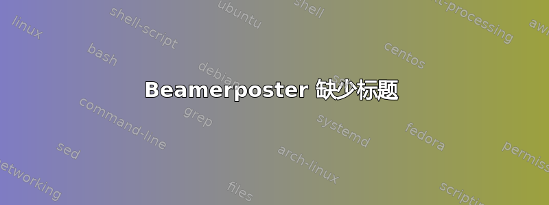 Beamerposter 缺少标题