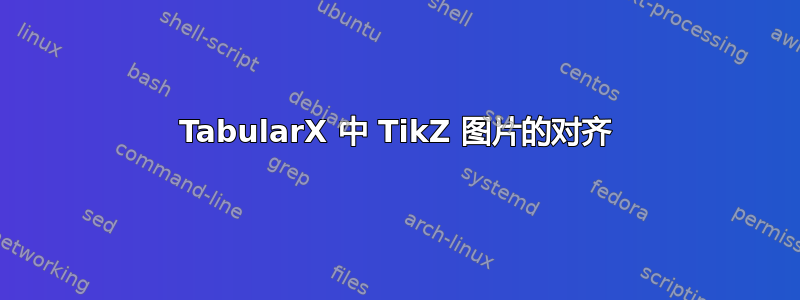 TabularX 中 TikZ 图片的对齐