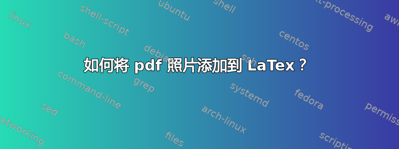 如何将 pdf 照片添加到 LaTex？