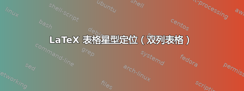 LaTeX 表格星型定位（双列表格）