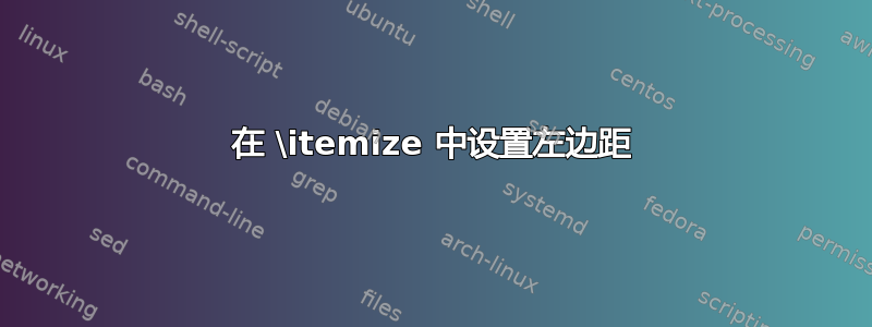 在 \itemize 中设置左边距