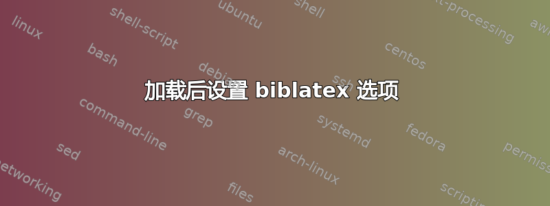 加载后设置 biblatex 选项