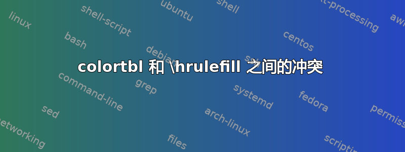 colortbl 和 \hrulefill 之间的冲突