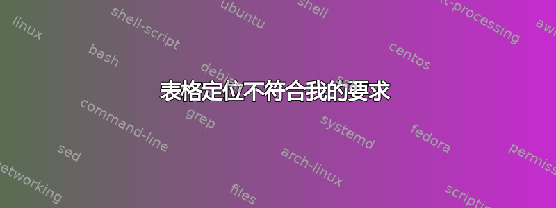 表格定位不符合我的要求