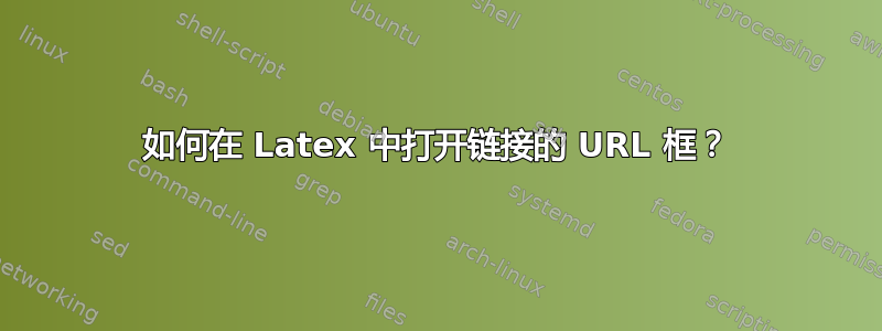 如何在 Latex 中打开链接的 URL 框？