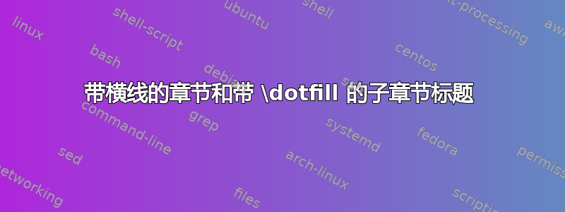 带横线的章节和带 \dotfill 的子章节标题