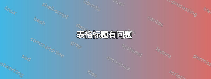 表格标题有问题