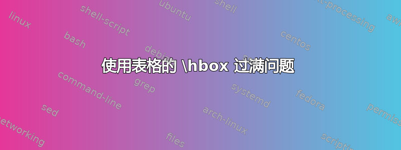 使用表格的 \hbox 过满问题