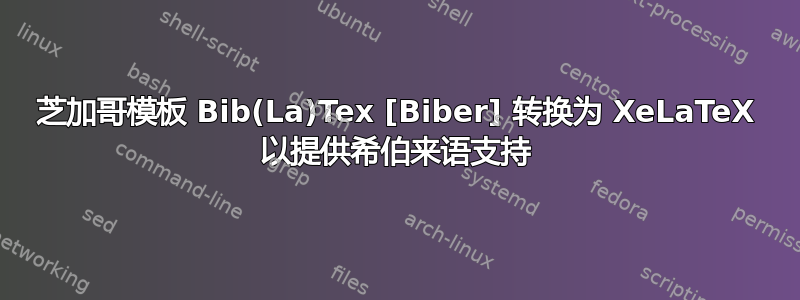 芝加哥模板 Bib(La)Tex [Biber] 转换为 XeLaTeX 以提供希伯来语支持