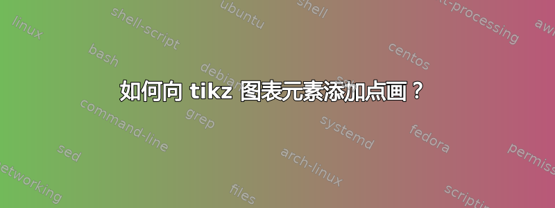 如何向 tikz 图表元素添加点画？