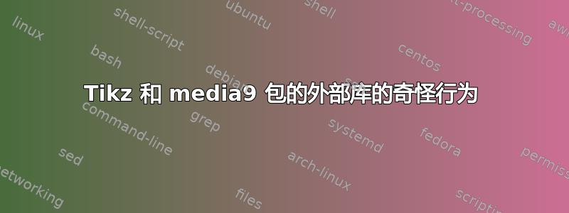 Tikz 和 media9 包的外部库的奇怪行为