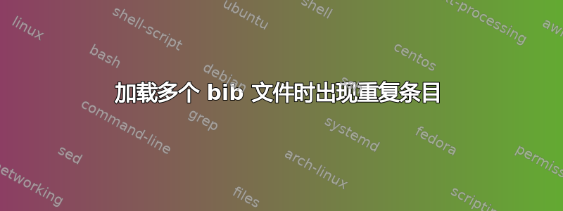 加载多个 bib 文件时出现重复条目