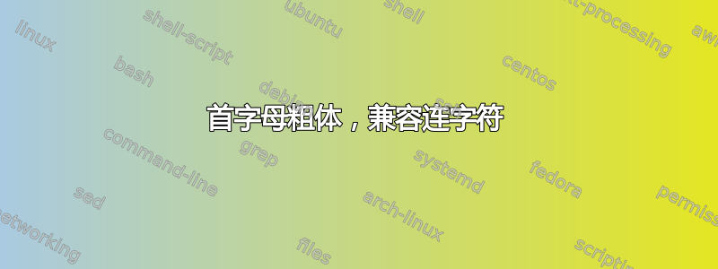 首字母粗体，兼容连字符