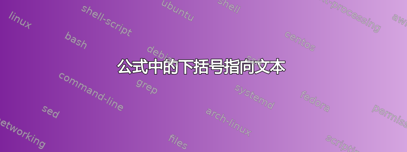 公式中的下括号指向文本