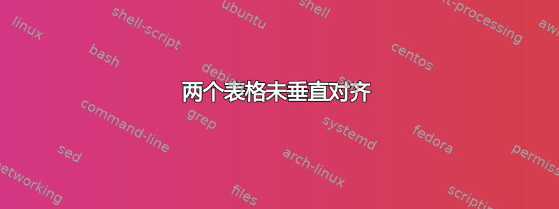 两个表格未垂直对齐