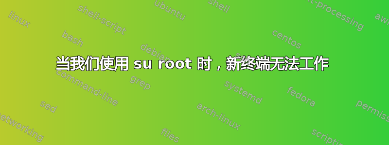 当我们使用 su root 时，新终端无法工作