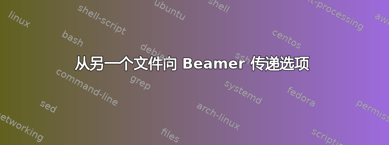 从另一个文件向 Beamer 传递选项