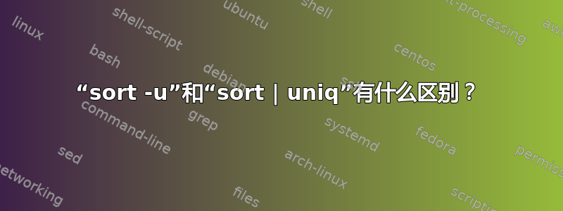 “sort -u”和“sort | uniq”有什么区别？