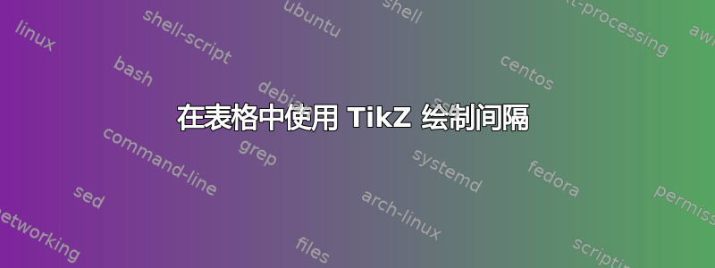 在表格中使用 TikZ 绘制间隔