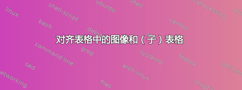 对齐表格中的图像和（子）表格