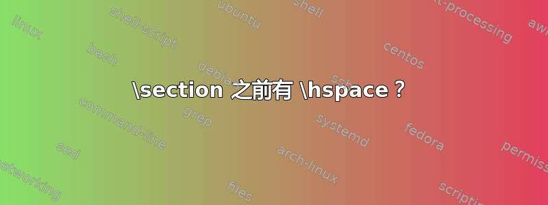 \section 之前有 \hspace？