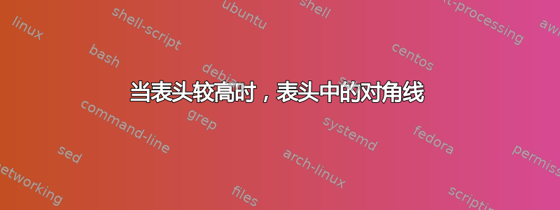 当表头较高时，表头中的对角线