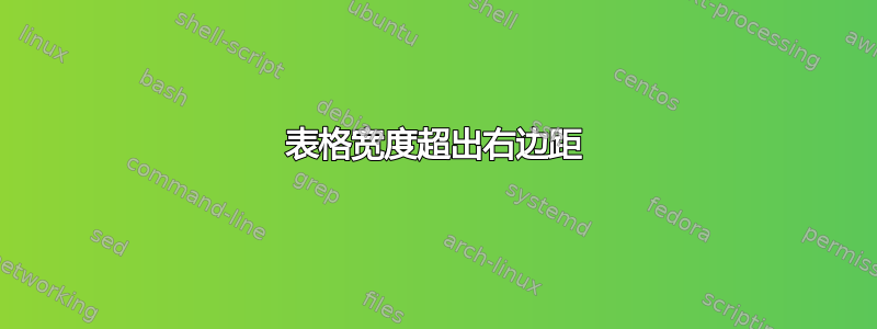 表格宽度超出右边距