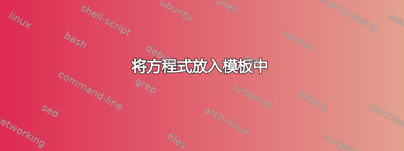 将方程式放入模板中