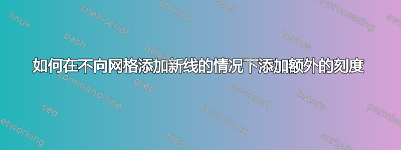 如何在不向网格添加新线的情况下添加额外的刻度