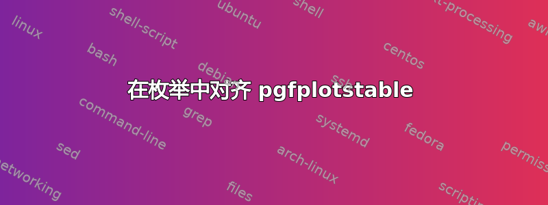 在枚举中对齐 pgfplotstable