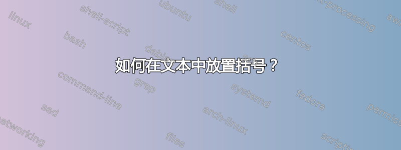 如何在文本中放置括号？