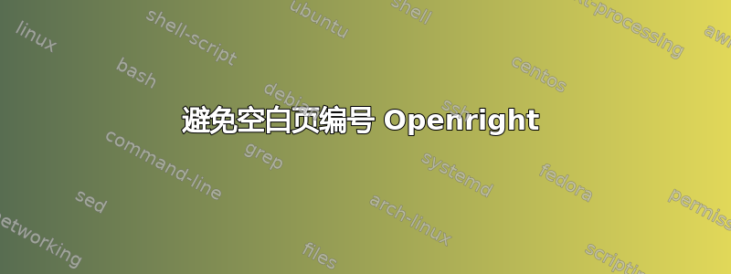 避免空白页编号 Openright