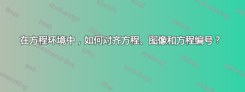 在方程环境中，如何对齐方程、图像和方程编号？