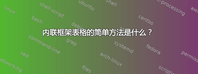 内联框架表格的简单方法是什么？