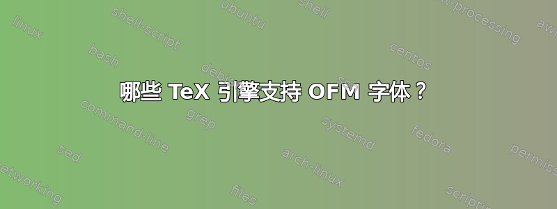 哪些 TeX 引擎支持 OFM 字体？