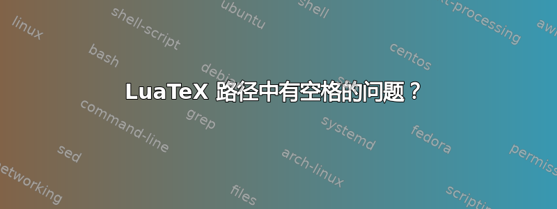 LuaTeX 路径中有空格的问题？