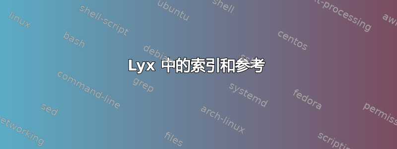 Lyx 中的索引和参考