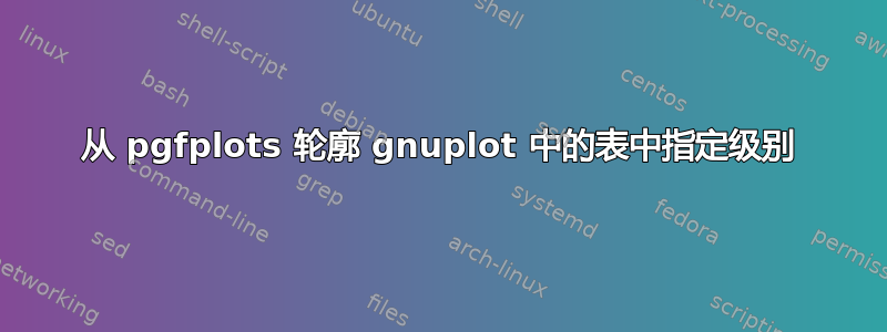 从 pgfplots 轮廓 gnuplot 中的表中指定级别