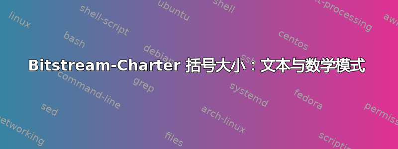 Bitstream-Charter 括号大小：文本与数学模式