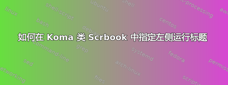 如何在 Koma 类 Scrbook 中指定左侧运行标题