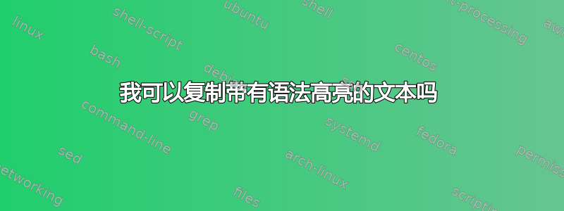 我可以复制带有语法高亮的文本吗