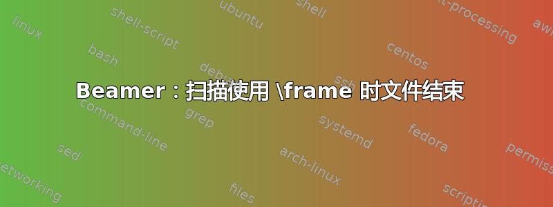 Beamer：扫描使用 \frame 时文件结束 