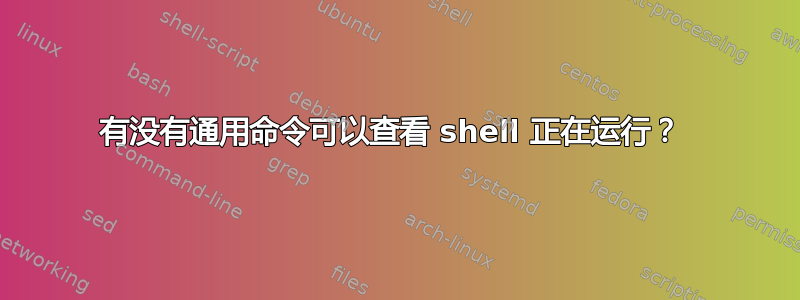 有没有通用命令可以查看 shell 正在运行？ 